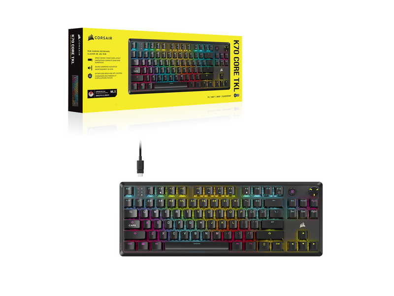 Corsair K70 Core TKL - Gaming Tastaturen - Englisch - US - Schwarz
