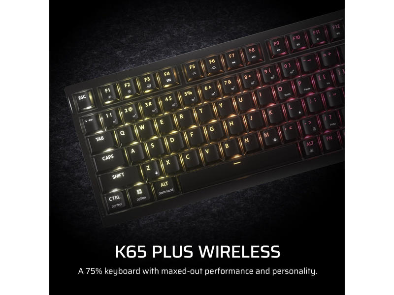 Corsair K65 Plus Wireless 75% - MLX Fusion - Gaming Tastaturen - ohne Numpad - Englisch - US - Schwarz