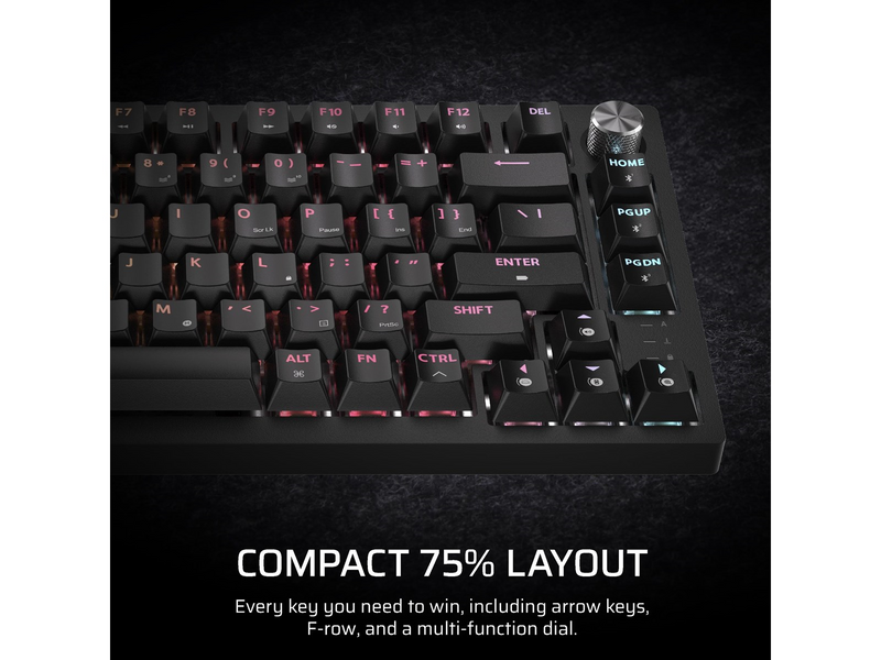 Corsair K65 Plus Wireless 75% - MLX Fusion - Gaming Tastaturen - ohne Numpad - Englisch - US - Schwarz