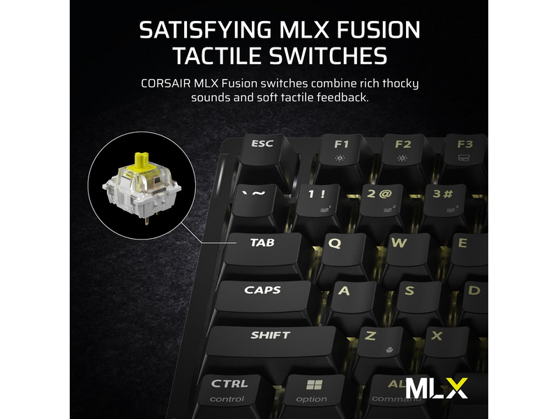 Corsair K65 Plus Wireless 75% - MLX Fusion - Gaming Tastaturen - ohne Numpad - Englisch - US - Schwarz