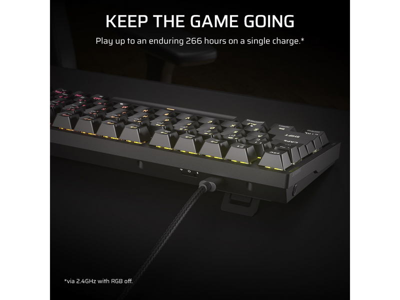 Corsair K65 Plus Wireless 75% - MLX Fusion - Gaming Tastaturen - ohne Numpad - Englisch - US - Schwarz