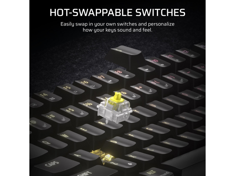 Corsair K65 Plus Wireless 75% - MLX Fusion - Gaming Tastaturen - ohne Numpad - Englisch - US - Schwarz