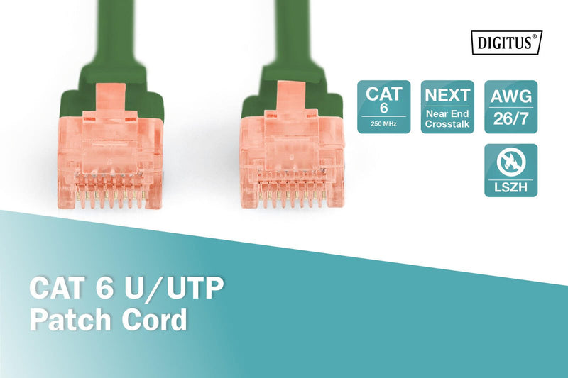 DIGITUS Patch-Kabel RJ-45 (M) zu RJ-45 (M) 3m Kupfer U/UTP Cat 6 grün (DK-1617-030/G)