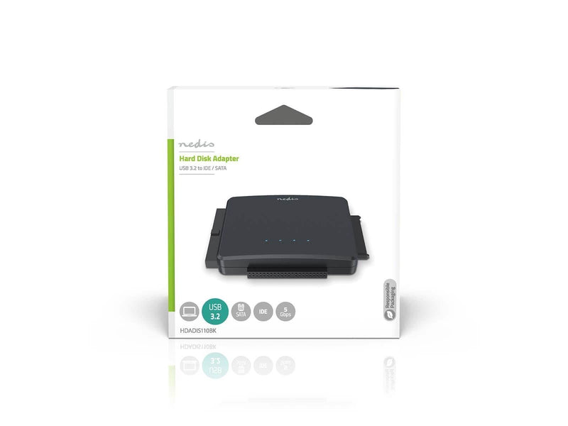 Nedis Hard Disk Adapter | USB 3.2 Gen1 | 2.5 / 3.5 " | IDE + SATA | Mains Powered