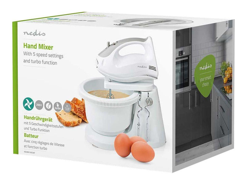 Nedis Handmixer KAHM110CWT - white/grey - 200 W