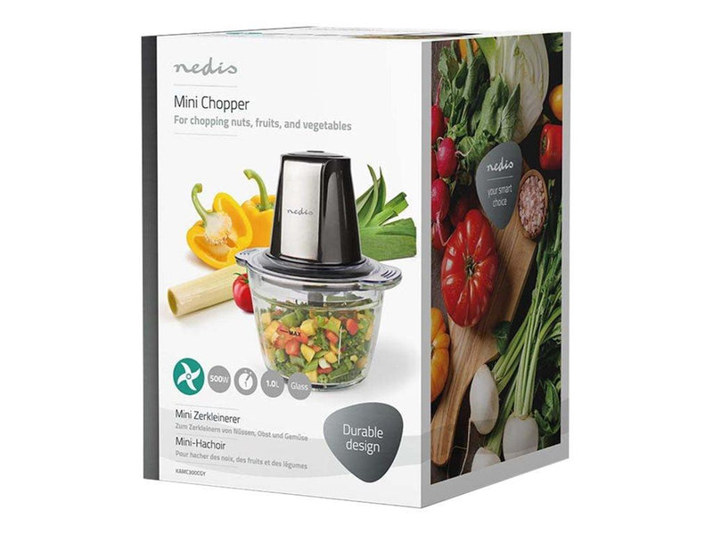 Nedis Mixer KAMC300CGY - chopper - black / silver - 500 W