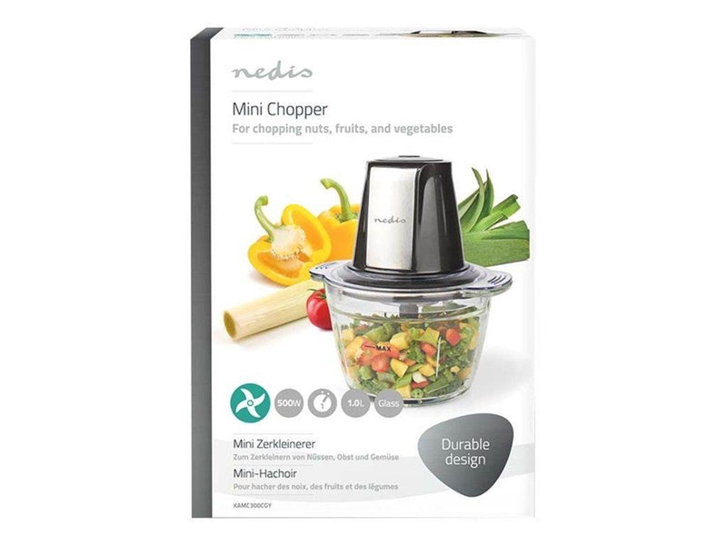 Nedis Mixer KAMC300CGY - chopper - black / silver - 500 W