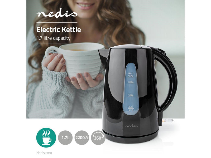 Nedis Wasserkocher KAWK130EBK electric kettle - Schwarz - 2200 W