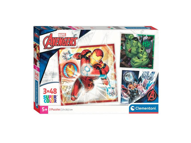 Clementoni Jigsaw Puzzle Super Color Square Marvel Avengers 3x48pcs. Boden