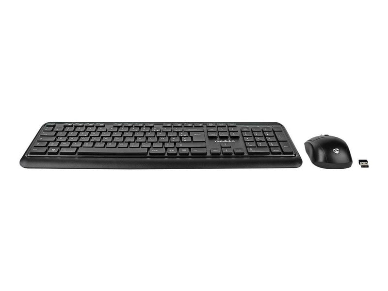 Nedis - keyboard and mouse set - AZERTY - French - black - Tastatur & Maus Set - Französisch - Schwarz