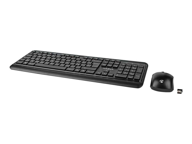 Nedis - keyboard and mouse set - QWERTY - Italian - black - Tastatur & Maus Set - Italienisch - Schwarz