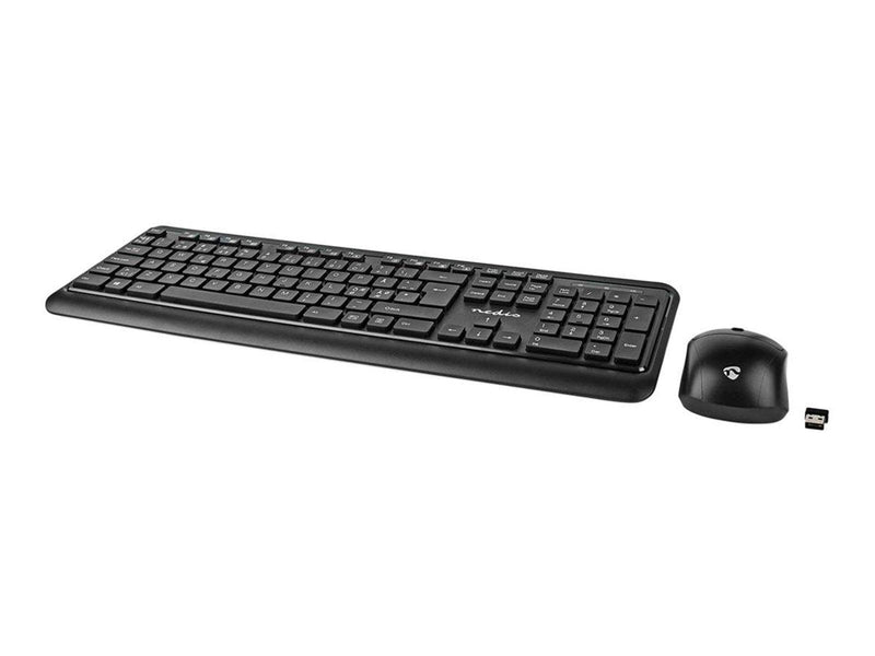 Nedis - keyboard and mouse set - QWERTY - Nordic - black - Tastatur & Maus Set - Nordisch - Schwarz