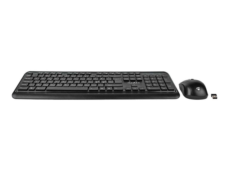 Nedis - keyboard and mouse set - QWERTY - Nordic - black - Tastatur & Maus Set - Nordisch - Schwarz