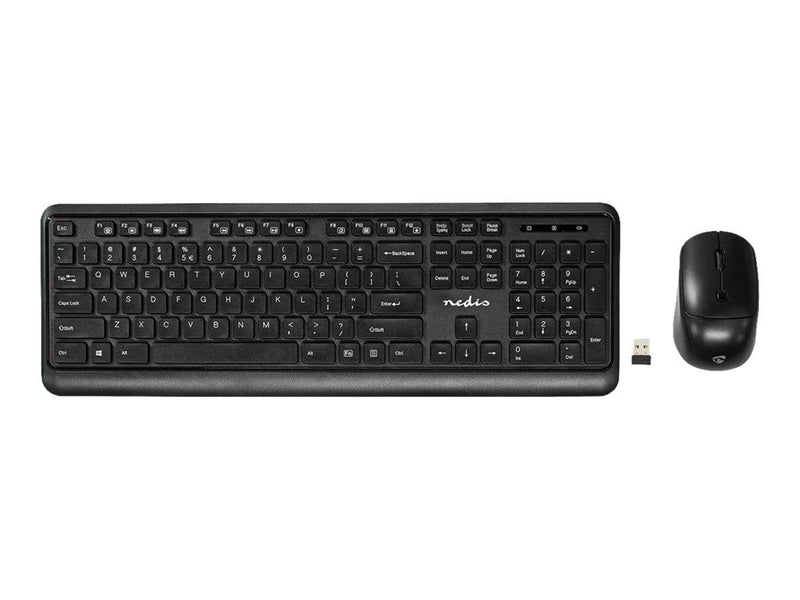 Nedis - keyboard and mouse set - QWERTY - US - black - Tastatur & Maus Set - Englisch - US - Schwarz