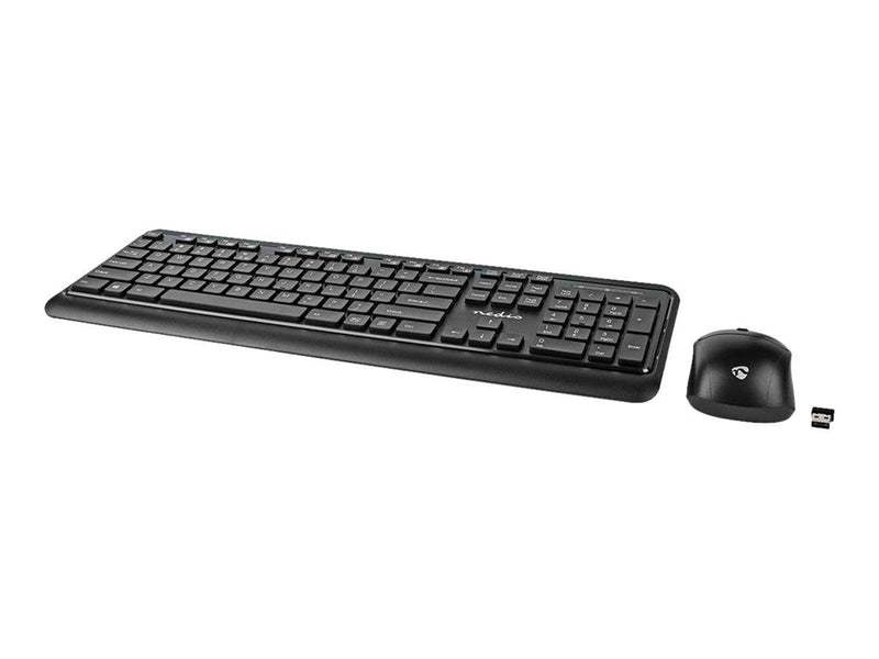 Nedis - keyboard and mouse set - QWERTY - US - black - Tastatur & Maus Set - Englisch - US - Schwarz