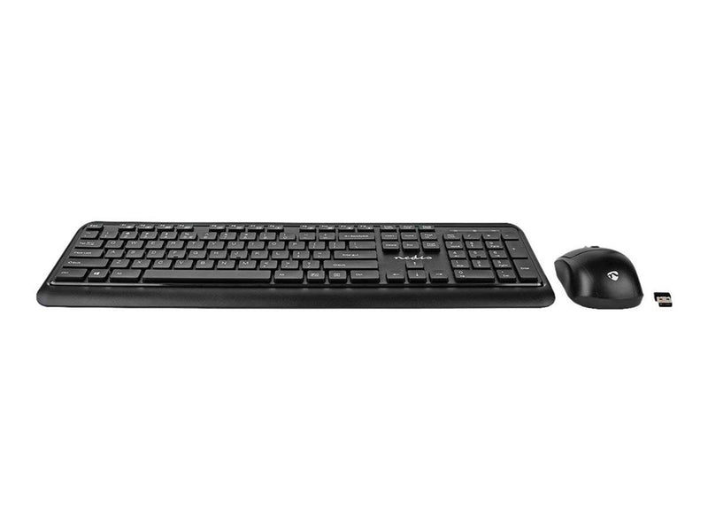Nedis - keyboard and mouse set - QWERTY - US - black - Tastatur & Maus Set - Englisch - US - Schwarz