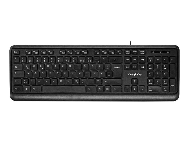 Nedis - keyboard - QWERTZ - German - black - Tastaturen - Deutsch - Schwarz