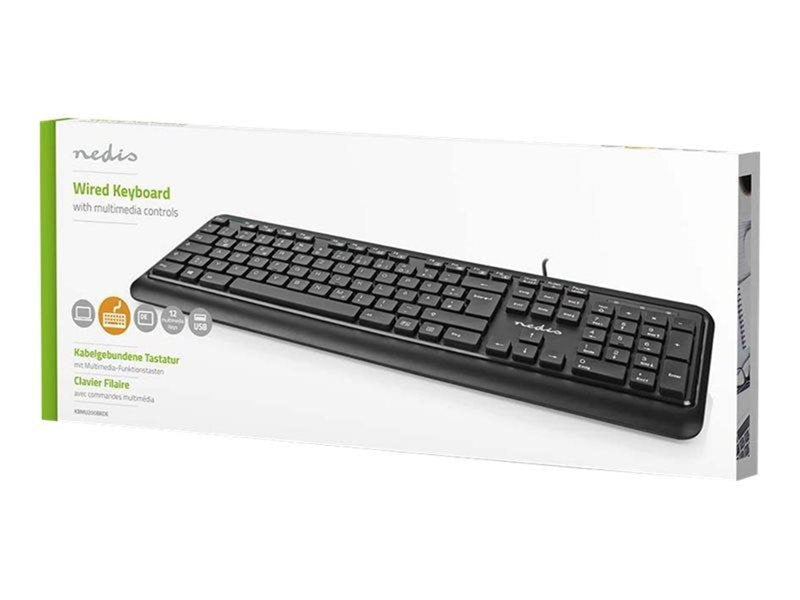 Nedis - keyboard - QWERTZ - German - black - Tastaturen - Deutsch - Schwarz
