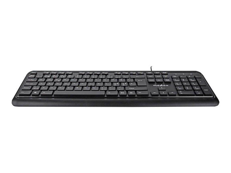 Nedis - keyboard - QWERTY - Nordic - black - Tastaturen - Nordisch - Schwarz