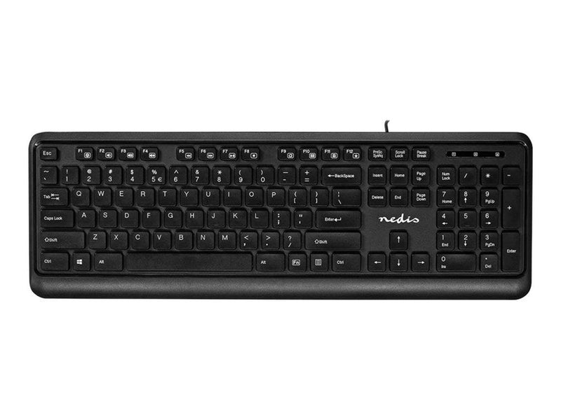 Nedis - keyboard - QWERTY - US International - black - Tastaturen - Universal - Schwarz