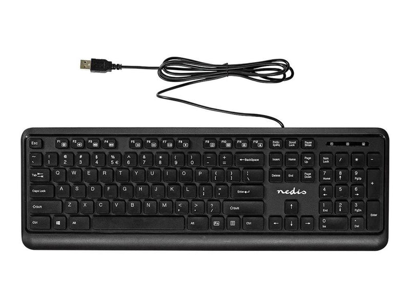 Nedis - keyboard - QWERTY - US International - black - Tastaturen - Universal - Schwarz