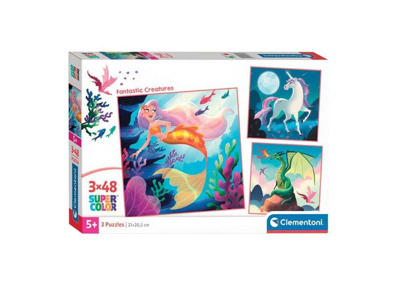 Clementoni Jigsaw Puzzle Super Color Square Fantasy 3x48pcs. Boden