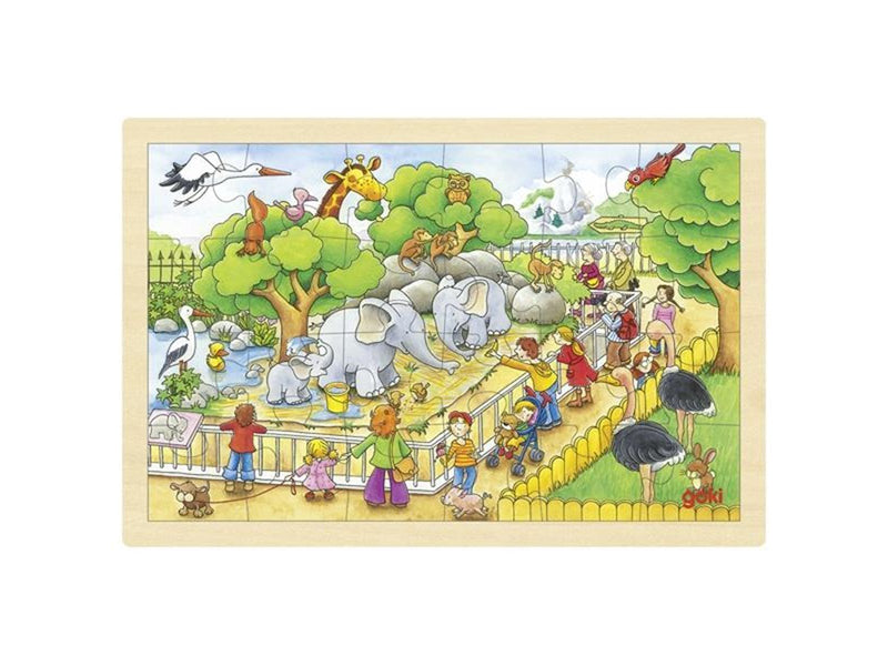 Goki Jigsaw puzzle 24 pcs - Visit at the Zoo Holz