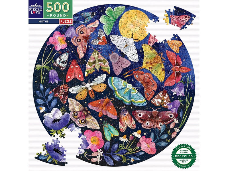 eeBoo Round Puzzle 500 pcs - Moths