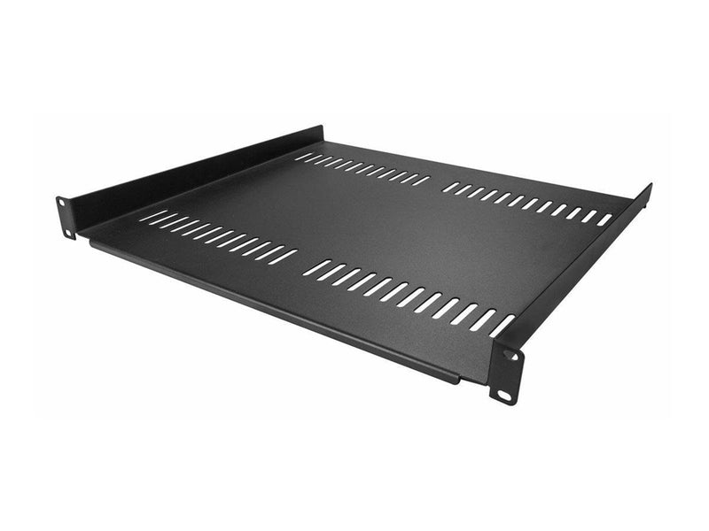 StarTech.com 2-Pack 1U Server Rack Shelf Vented 44lb Capacity 16" Deep (CABSHELF116V2PK) - rack shelf - 1U