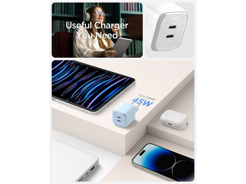 Spigen 45W 2x USB-C ArcStation Pro - Black