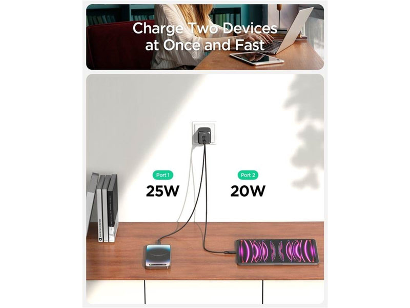 Spigen 45W 2x USB-C ArcStation Pro - Black