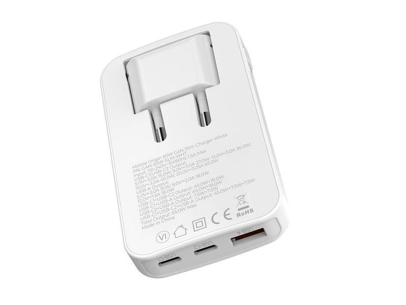 Mobile Origin GaN III Slim Charger - White - 65Watt