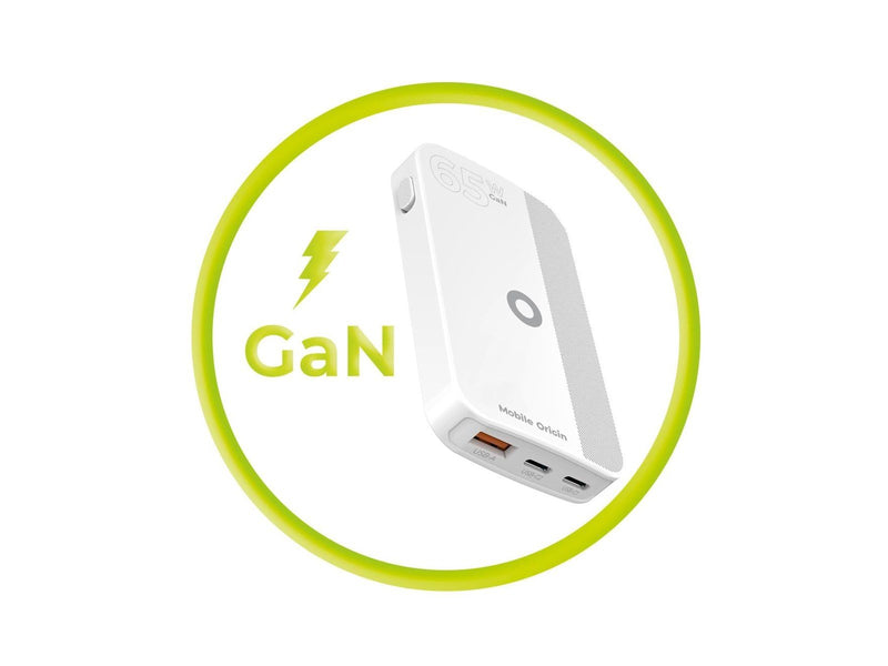 Mobile Origin GaN III Slim Charger - White - 65Watt