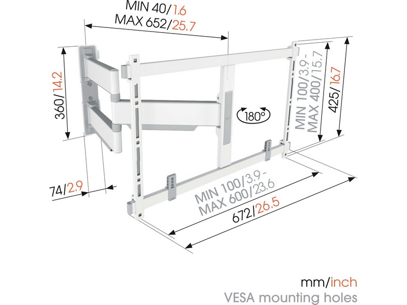 Vogel's Elite TVM 5645 45 kg 40"-77" 100 x 100 mm