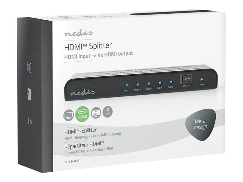Nedis VSPL3474AT - video/audio splitter - 4 ports