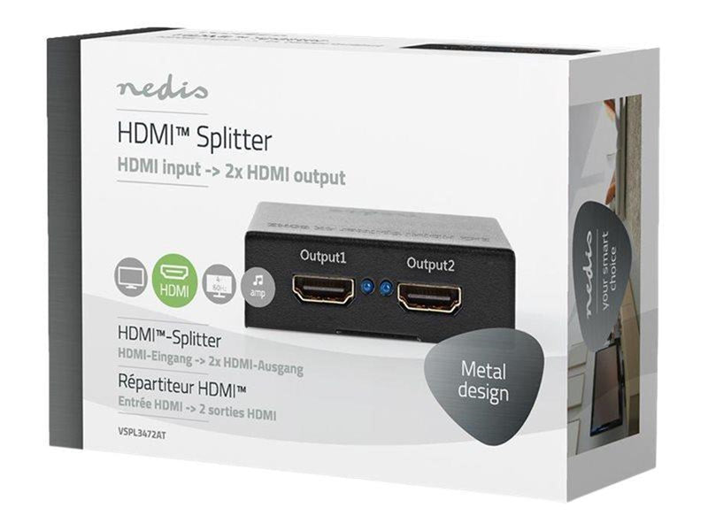 Nedis VSPL3472AT - video/audio splitter - 2 ports