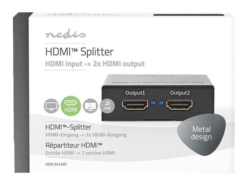 Nedis VSPL3472AT - video/audio splitter - 2 ports