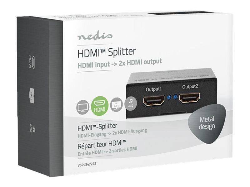 Nedis VSPL3472AT - video/audio splitter - 2 ports