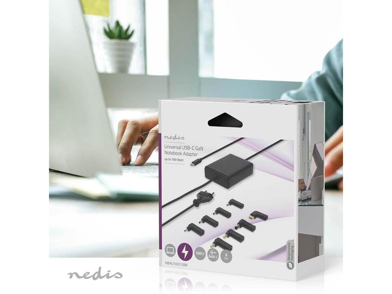 Nedis notebook-adapter | GaN | 100 W | 5 / 9 / 12 / 15 / 20 V DC | 3.0 / 5.0 A