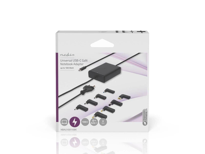 Nedis notebook-adapter | GaN | 100 W | 5 / 9 / 12 / 15 / 20 V DC | 3.0 / 5.0 A