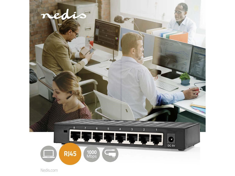 Nedis NSWH8P110BK network switch