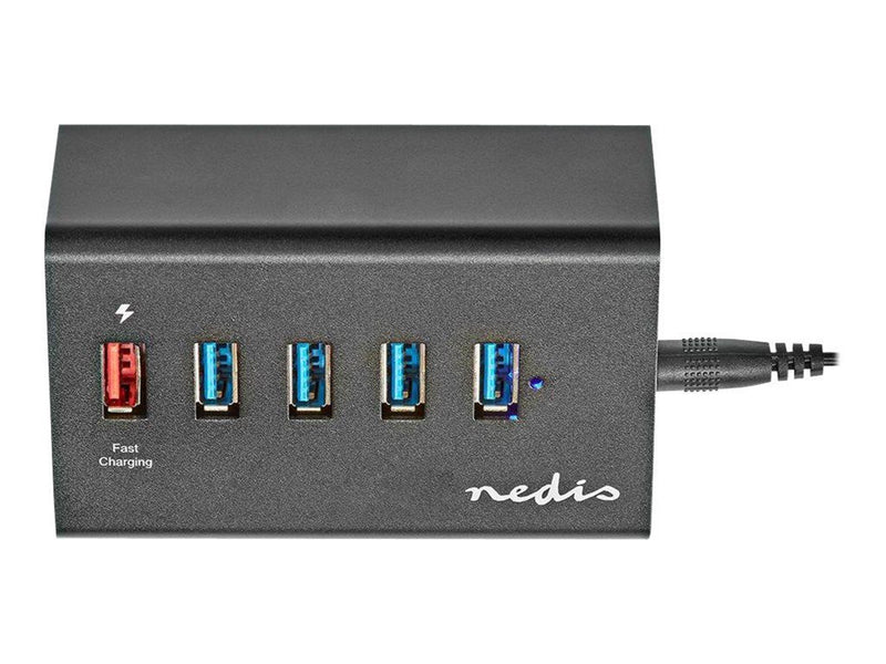 Nedis UHUBUP3510BK - hub - 5 ports USB-Hubs - USB 3.2 - 5 - Schwarz