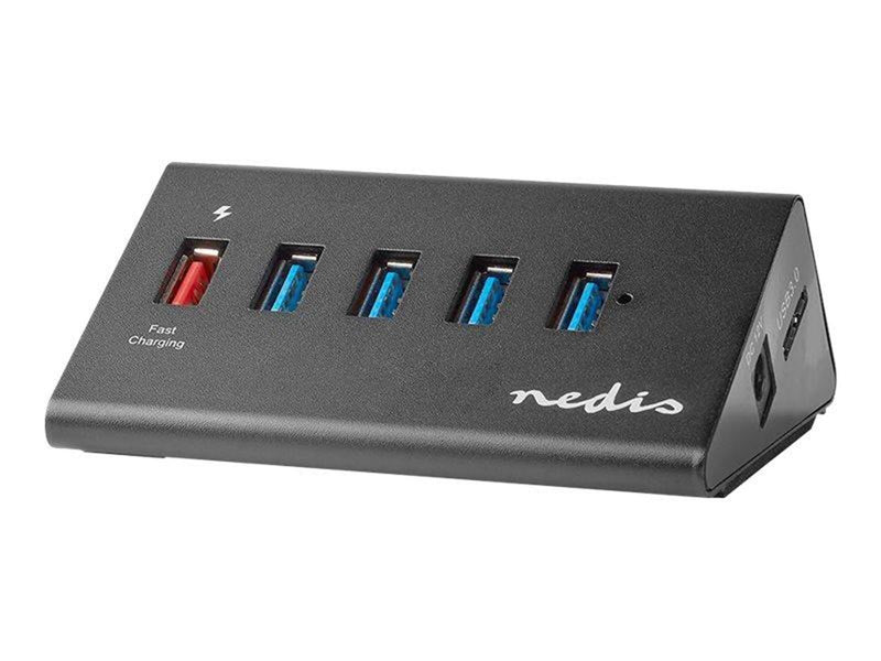 Nedis UHUBUP3510BK - hub - 5 ports USB-Hubs - USB 3.2 - 5 - Schwarz
