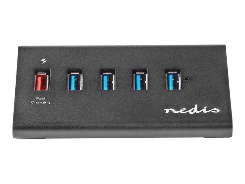 Nedis UHUBUP3510BK - hub - 5 ports USB-Hubs - USB 3.2 - 5 - Schwarz