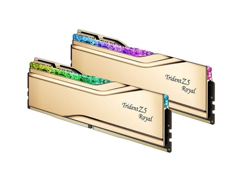 G.Skill Trident Z5 Royal DDR5-6400 - 32GB - CL34 - Dual Channel (2 pcs) - Intel XMP - Gold mit RGB