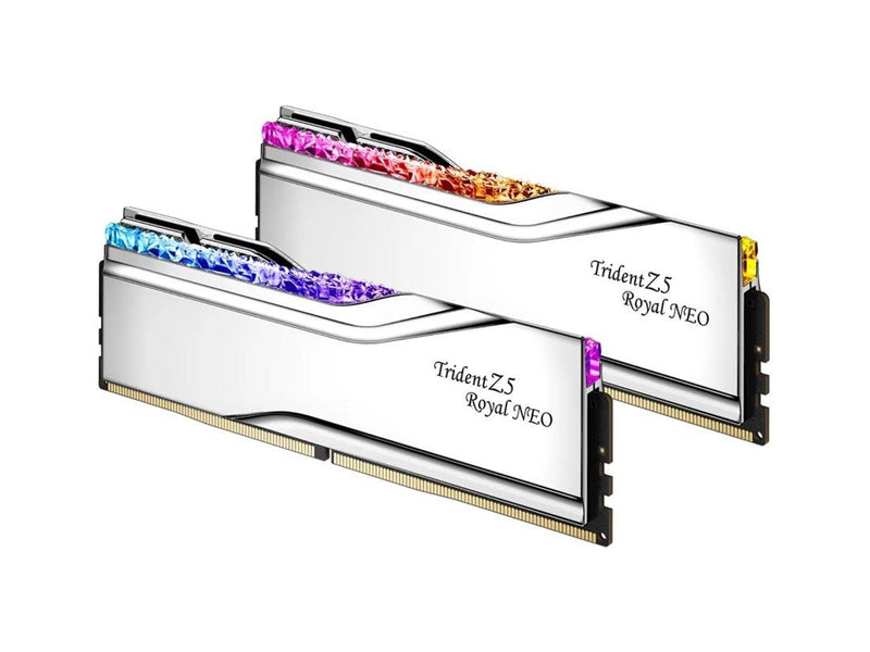 G.Skill Trident Z5 Royal Neo RGB DDR5-6400 - 32GB - CL30 - Dual Channel (2 pcs) - AMD EXPO - Silber mit RGB