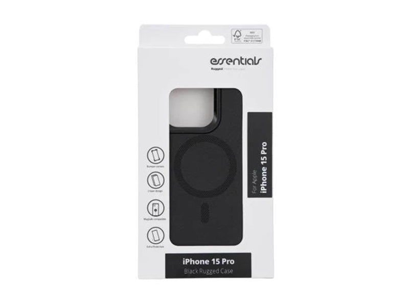 Essentials iPhone 15 Pro Rugged Case Magnet - Black