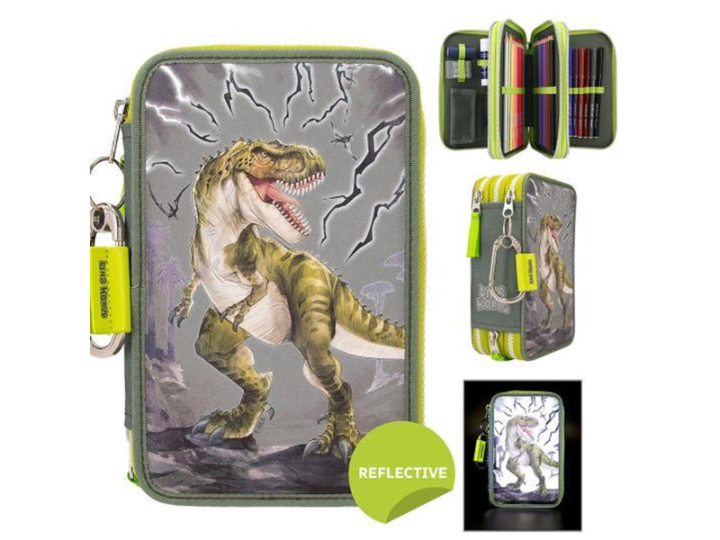 Depesche Dino World - Triple Pencil Case REFLECTOR