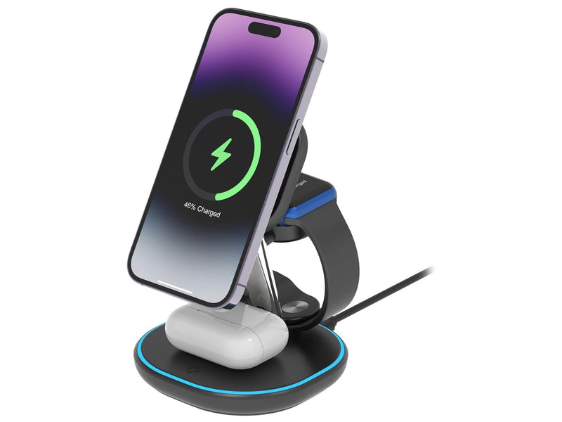 Deltaco 3-in-1 magnetic wireless charging Stand