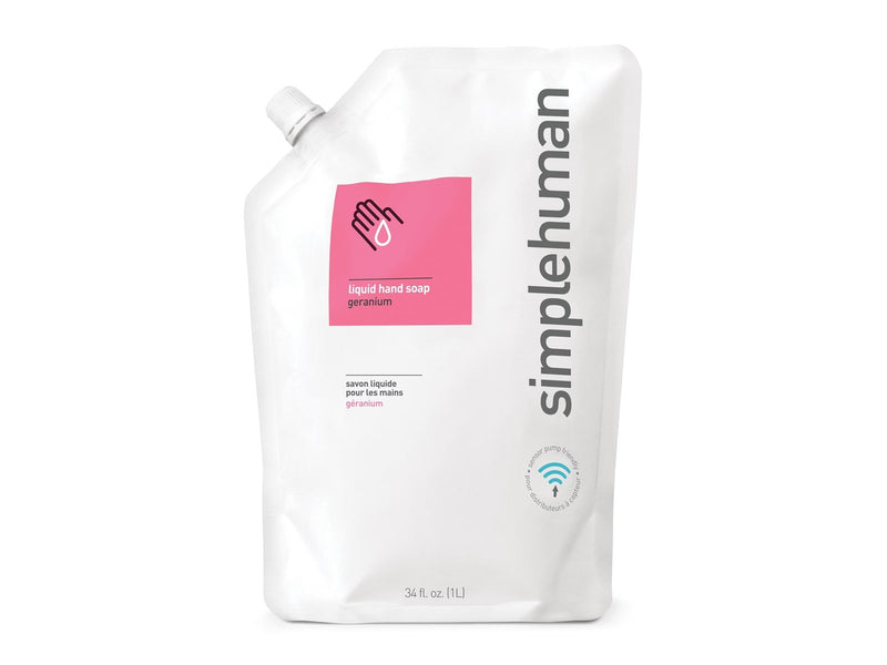 Simplehuman 1L Flüssigseife Nachfüllpackung, Geranie